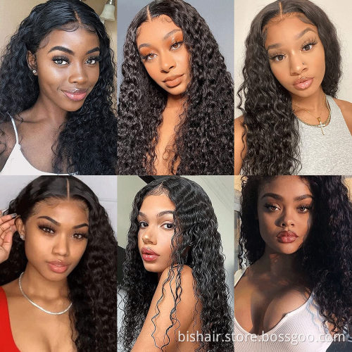 T Part Water Wave Lace Front Wigs Human Hair 13x4x1 T Part Curly Lace Front Wig Human Hair Pre Plucked For Black Women